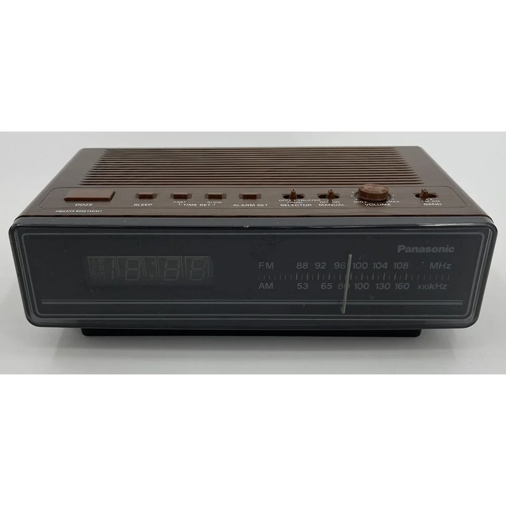 Vintage PANASONIC Alarm‎ Clock Radio AM/FM LED Digital Wood Grain RC-65 Works